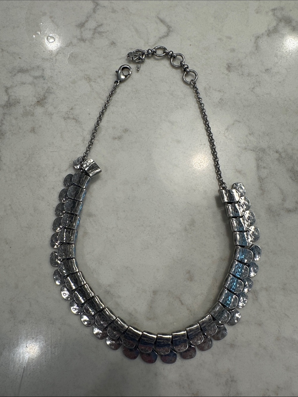 Silver Disc Collar Necklace - Women Jewelry